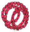 50 6x6mm Fuchsia Crackle Cube Beads